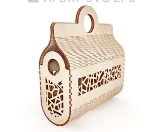 120-Wooden handbag mother day laser cut file, laser model, vector cut file, digital vector art, cnc file, instant download svg ai - L120