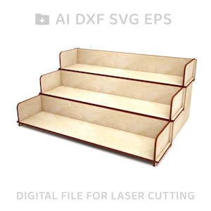 206-Display stand laser cut files.  Laser cut stand - Glowforge SVG file - DXF file for laser - Laser cut pattern - L206