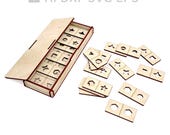 079-Dominoes laser cut file, domino set, family game, board game vector cut file, digital vector art, glowforge file, download - L079