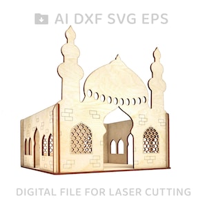347-Vector de mezquita de madera para archivo vectorial CNC svg, archivo de corte vectorial, arte vectorial digital, svg, cnc, archivo cnc - L347