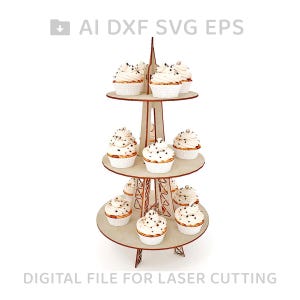 026-Cake stand vector for CNC svg vector file, vector cut file, digital vector art, cnc, cnc file, cnc pattern, cnc cut -  L026