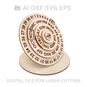 032-Perpetual calendar  vector for CNC svg vector file, vector cut file, cnc pattern, cnc cut, laser cut, eternal calendar - L032