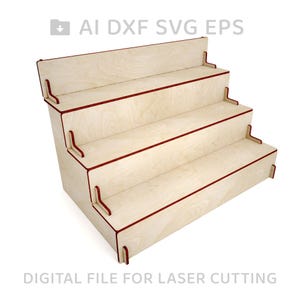 205-Display stand laser cut files.  Laser cut stand - Glowforge SVG file - DXF file for laser - Laser cut pattern - L205