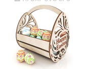 557-Easter Bunny Basket laser cut file, Easter Bunny Box laser model, vector cut file, digital vector art, cnc file, download  -  L557