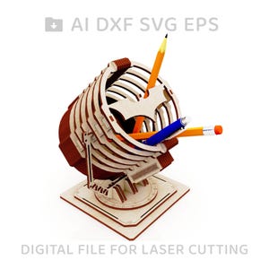 163-Pennhållare vektor för CNC svg vektorfil, vektorklippfil, digital vektorkonst, cnc, cnc-fil, cnc-mönster, cnc-skuret, laserskärning - L163