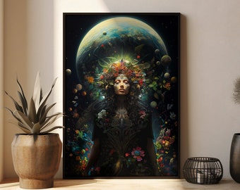 Gaia Poster - Gaia Print - Gaia Wall Art - Goddess Gaia - Divine Feminine - Goddess Art Print - Gaia Creation - Gaia Mother Earth - Gaia