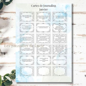 Cartes de Journaling à imprimer - Janvier
