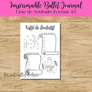 Druckbares Bullet Journal - Wunschliste - A5-Größe