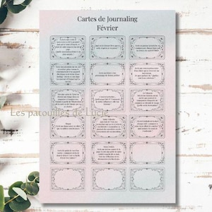 Cartes de Journaling à imprimer - Février