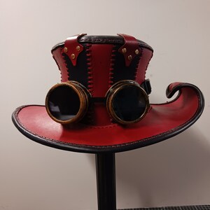 steam punk leather hat size 22 inches