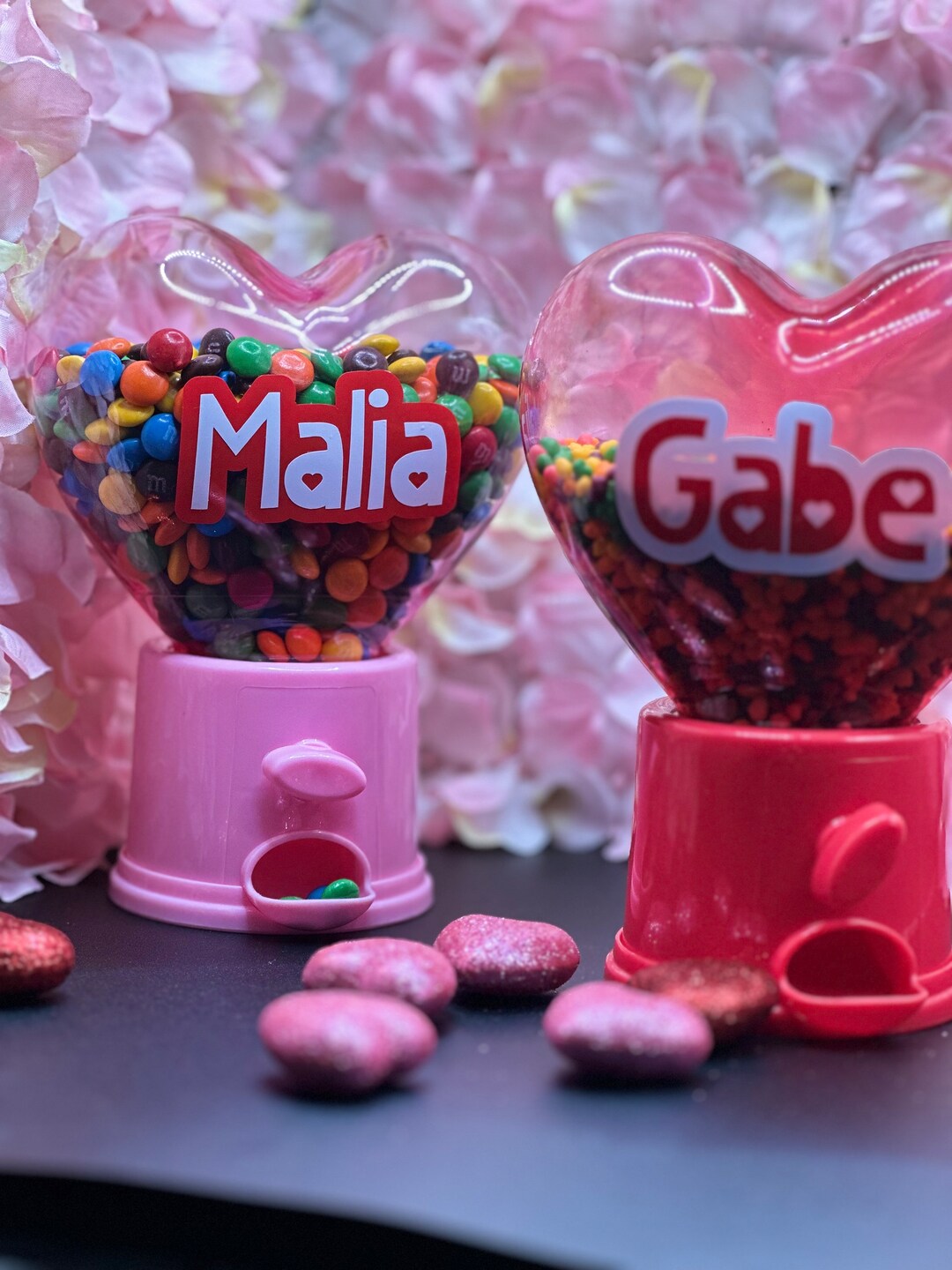 Valentines Candy Dispenser, Personalized Heart Candy, Child Party Favor
