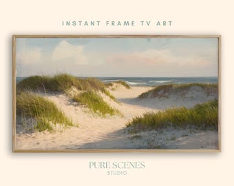 Coastal Dunes TV Art Summer TV Art, Samsung Frame TV Art, Ocean Tv Art Beach Tv Art, Coastal Decor Vintage Summer Sand Dunes Tv Art