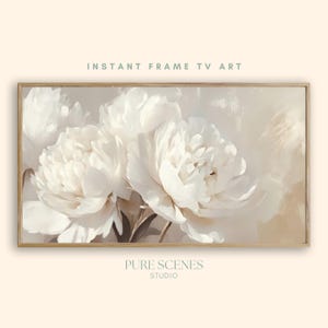 Vintage Peony Flower Frame TV Art Spring Botanical Painting for Samsung Frame TV Easter Floral Decor Victorian Style Valentines Day Artwork