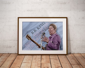 B.B. KING - Impressão de arte musical
