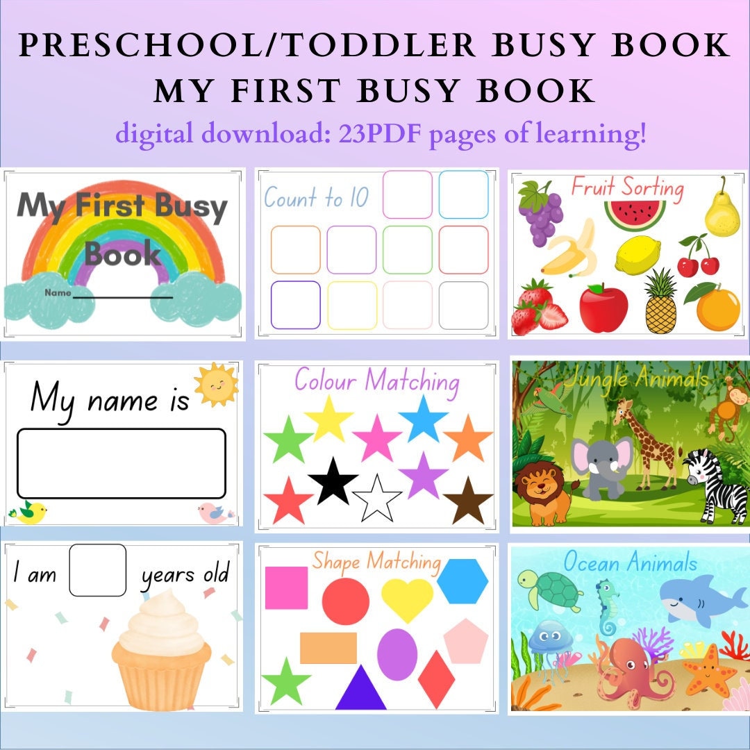 Preschool/toddler Busy Book Etsy