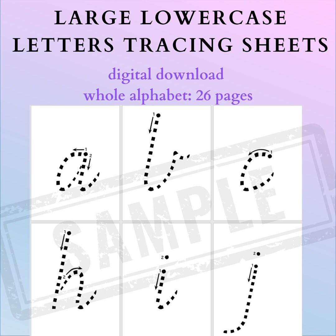 Lowercase Letters Alphabet Tracing Sheets - Etsy