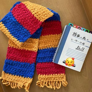 Autumn Anime Greatest Hero Crochet Scarf | Handmade Anime Fan Gift