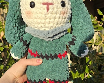 Peluche anime all'uncinetto del coniglietto più grande eroe // Regalo Weeb fatto a mano