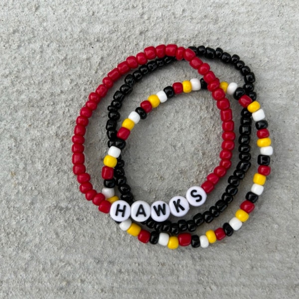 Atlanta Hawks Bracelet | Basketball Bracelet | Hawks Basketball | Sports Team Bracelet | Beaded Bracelet | Custom Team Bracelet