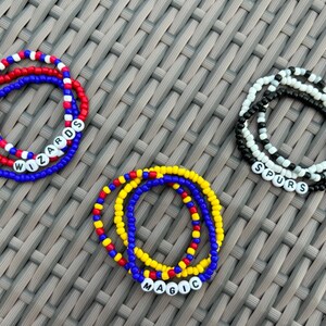 Custom Sports Team Bracelets | Team Bracelet | Sports Team Bracelet | Fan Bracelets | Team Bracelet | Personalized Custom Beaded Bracelets