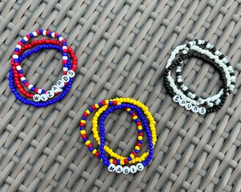 Custom Sports Team Bracelets | Team Bracelet | Sports Team Bracelet | Fan Bracelets | Team Bracelet | Personalized Custom Beaded Bracelets