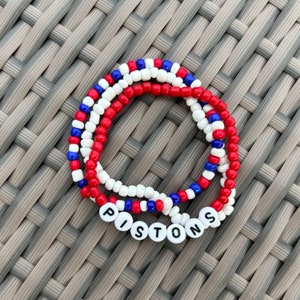 Detroit Pistons Bracelet | Basketball Bracelet | Pistons Basketball | Sports Team Bracelet | Beaded Bracelet | Custom Team Bracelet