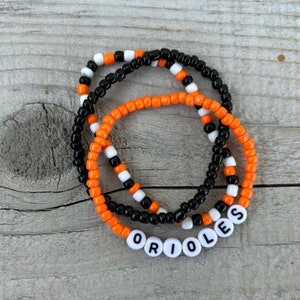 Baltimore Orioles Bracelet | Baseball Bracelet | Orioles Baseball | Sports Team Bracelet | Beaded Bracelet | Custom Team Bracelet