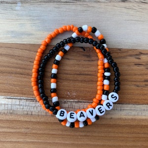 OSU Beavers Football Bracelet | Football Bracelet | OSU Football | Sports Team Bracelet | Beaded Bracelet | Oregon State Bracelet