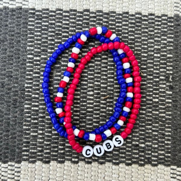 Chicago Cubs Bracelet | Baseball Bracelet | Cubs Baseball | Sports Team Bracelet | Beaded Bracelet | Custom Team Bracelet | Baseball Jewelry