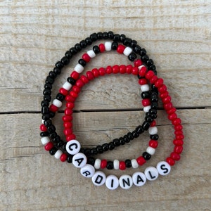 Arizona Cardinals Bracelet | Football Bracelet | Cardinals Football | Sports Team Bracelet | Beaded Bracelet | Custom Team Bracelet