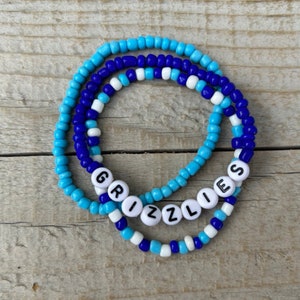Memphis Grizzlies Bracelet | Basketball Bracelet | Grizzlies Basketball | Sports Team Bracelet | Beaded Bracelet | Custom Team Bracelet
