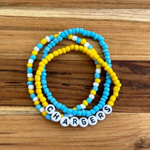 Los Angeles Chargers Bracelet | Football Bracelet | Chargers Football | Sports Team Bracelet | Beaded Bracelet | Custom Team Bracelet