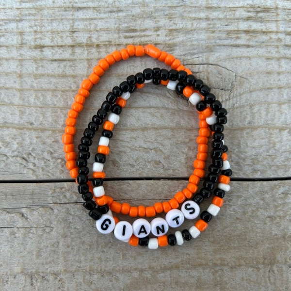 San Francisco Giants Bracelet | Baseball Bracelet | Giants Baseball | Sports Team Bracelet | Beaded Bracelet | Custom Team Bracelet