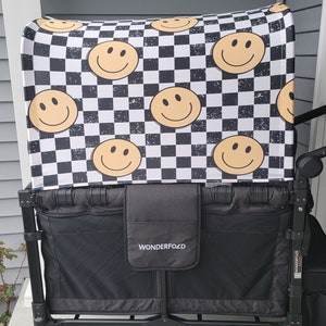 Checker Smiley Face Wonderfold Canopy/Joymor Canopy and/or Seat Covers