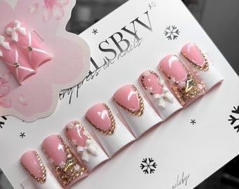 DUCK GOLDEN BLING / press on nails duck