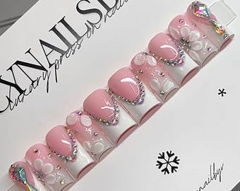 PINK LUX / luxury press on nails