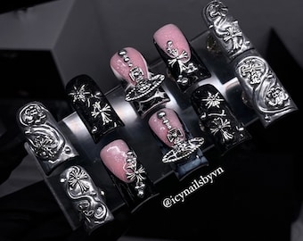 DUCK TEXTURED CHROME / press on nails duck