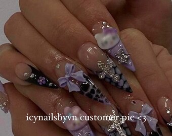 PURPLE KITTYLUX / luxury press on nails