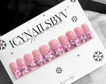 DUCK KITTY TIPS / press on nails duck