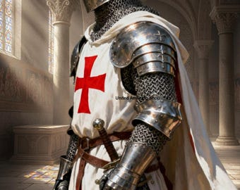 Medieval Templar Teutonic Armor - Antique Warrior Crusader Cosplay Armor - Fully Functional Larp Costume
