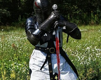 Medieval Larp Templar Handmade Plates Set | Warrior Crusader Cosplay Armor | Fully Functional Suit