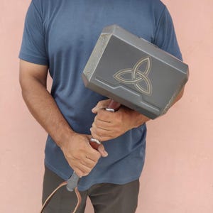 Antique Gray Color Avenger Thor Hammer | Avenger Hammer With Stand | 19" Handmade Thor Hammer