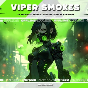 Viper Twitch Overlay / Valorant Overlays / Animated Scenes / Cute