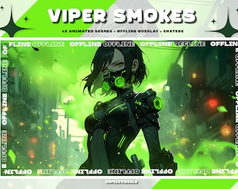 Viper Twitch Overlay / Valorant Overlays / Animated Scenes / Cute