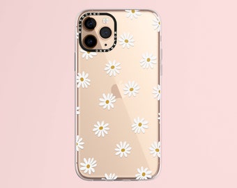 iPhone 15 pro max case for 14 13 12 11 Pro Max Plus Cute Daisy Floral Art Clear Design Shockproof Cover Protective Birthday gift for her