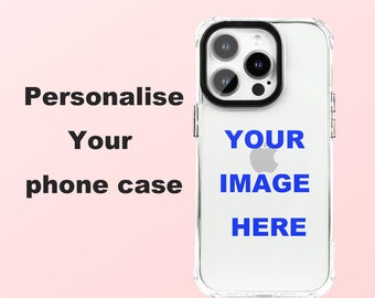 Custom Photo Personalised Shockproof Phone Case for iPhone 15 Pro Max 14 13 12 Picture Image Absorbing Bumper Cover Christmas Gift for her