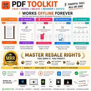 PDF Toolkit App | Master Resale Rights, PDF Editor (Digital Download)