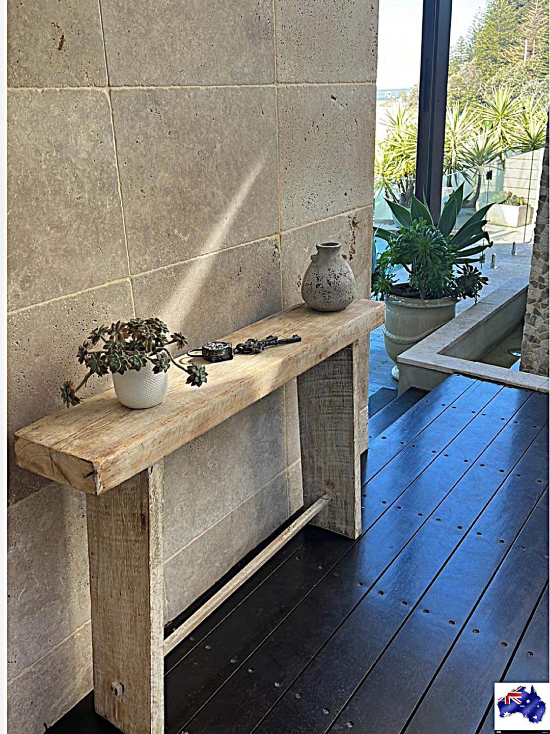 ENTRY TABLE Rustic Recycled Whitewash - Etsy Australia