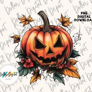 TÉLÉCHARGEMENT NUMÉRIQUE Halloween citrouille citrouille d&#39;Halloween, téléchargement immédiat de vacances, sublimation d&#39;art imprimable, cadeau de clipart