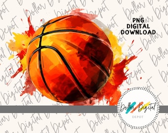 Baloncesto deportivo DESCARGA DIGITAL PNG Descarga instantánea, Sublimación imprimible de baloncesto, Regalo de imágenes prediseñadas deportivas